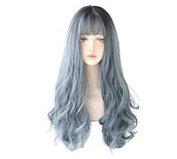 Diario Fiesta Peluca Long Wavy Wigs For Women Synthetic Heat Resistant Fiber Wig Sweet Girl Wig Pelucas (Color : A, Size : 26in)