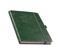 Diario - Libro de escritura clásico de cuero, cuaderno personal retro con diseño de tapa dura resistente, papel de calidad para una organización clara del flujo de tinta, ideal para diario