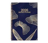 Diario mensual 2026 con doble bobina, con estampado de flores, planificador semanal para tareas de programación diaria y organización de planes, portátil