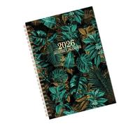 Diario mensual 2026 con doble bobina, con estampado de flores, planificador semanal para tareas de programación diaria y organización de planes, portátil