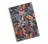 Diario mensual 2026 con doble bobina, estampado de flores, planificador semanal para tareas de programación diaria y organización de planes, fácil escritura