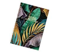 Diario mensual 2026 con doble bobina, estampado de flores, planificador semanal para tareas de programación diaria y organización de planes, fácil escritura