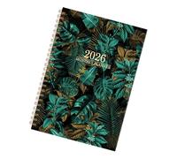 Diario mensual 2026 con doble bobina, estampado de flores, planificador semanal para tareas de programación diaria y organización de planes, fácil escritura