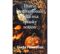 Diario motivazionale della mia spooky season con copertina con zucca e sfondi interni a tema Halloween