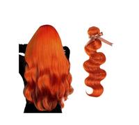 Diario Paquetes de cabello ondulado de color naranja, un paquete de 10 a 28 pulgadas de tejido de cabello humano brasileño, extensiones de cabello Remy ondulado y rizado para citas(18inches)