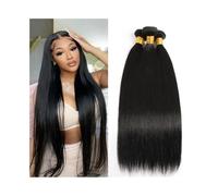 Diario Paquetes de tejido de cabello lacio, extensiones de cabello humano brasileño, paquetes de cabello lacio de trama doble de 12 a 30 pulgadas, cabello Remy de color natural para citas(20 22 24)