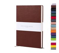 Diario rayado Beechmore Books - XL A4 Marr n | Diario premium grande de tapa dura con cuero vegano, papel rayado crema grueso de 120 g/m | Ideas