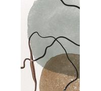 Diario rayado minimalista abstracto para mujer y hombre: 130 páginas, tapa dura con rayas para tomar notas, diario para escribir o hacer dibujos, tamaño 13,97 x 21,59 cm - Abstracto