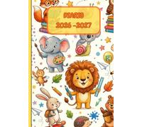 diario scolastico elementari 2026-2027 animali una pagina per giorno con animali da colorare ogni domenica , grafica a quadretti