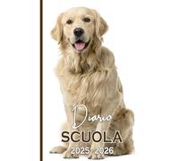 Diario Scuola 2025 2026 Cane: Agenda scolastica giornaliera ragazza e ragazzo elementari medie | 2 Giorni per Pagina | Planner Scolastico da Settembre ... 2026 | A5 (13,97 x 21,59 cm) | 215 Pagine