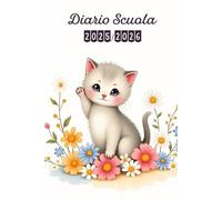 Diario Scuola 2025 2026 Gattino: Agenda Giornaliera (un giorno per pagina) per Studente Scuola Elementari Medie | Planner Scolastico AS 2025/26.
