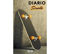 Diario scuola 2025 2026 Skateboard: Pianificatore giornaliero per ragazze e ragazzi | Materiale scolastico medie elementari superiori università | Coperta sportiva con skate