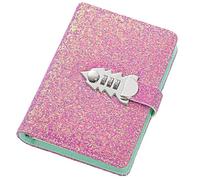 Diario Secreto 185 * 135mm 260 páginas código de lentejuelas agenda bloqueo manual grueso Oficina escuela papelería exquisito regalo contraseña Bloc notas(Pink)