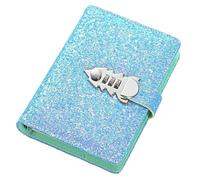 Diario Secreto 185 * 135mm 260 páginas código de lentejuelas agenda bloqueo manual grueso Oficina escuela papelería exquisito regalo contraseña Bloc notas(Blue)