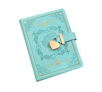 Diario secreto B6, 288 páginas, con candado, cuaderno de notas, de cuero resistente a la suciedad, for mujer para Mujeres y Hombres(Blue)