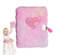 : Diario secreto con chicas de bloqueo de 6-12 años - Libro de día de peluche en forma de corazón para niños | Mini diario en forma de corazón Escribir calendarios de niñas con cerradura, secretos