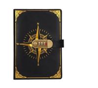 Diario Secreto Cuaderno Retro con contraseña y bloqueo, diario A5, manual creativo grueso, notas for estudiantes, papelería, cuaderno, libro de mano, Bloc(Black Dark Green)