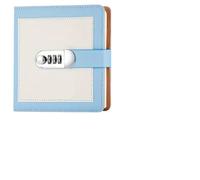 Diario Secreto Diario cuadrado Bloc de notas con contraseña diario candado Agenda pequeña cuadernos 200 páginas papelería cuaderno planificador escritura Oficina(Blue)