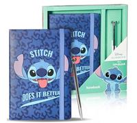 Diario Secreto Stitch con Bolígrafo - Cuaderno Stitch para Niñas - Libreta Lilo y Stitch con Goma - Set de Papelería Stitch Ideal para Regalo o Escuela