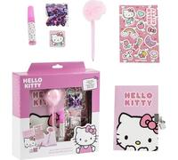 Diario Set Hello Kitty - Set Completo con Diario, Fuzzy Pen, Stickers y Accesorios de Papelería para Niñas Fans de Hello Kitty que Quieren Decorar, Dibujar y Escribir con Estilo Tierno