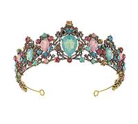 Diario tiara vintage gelatina color cristal de nupcial tiara corona dhinestone belleza concurso de nupcias tiara accesorios para el cabello de boda