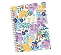 Diarios para escribir | Cuaderno de bobina, diario grueso A5, diseño floral, bloc de notas en inglés de julio de 2025 a junio de 2026 para bocetos, diario, toma de notas, derecho universitario