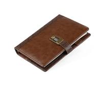 Diary A5 Notebook With Lock Journal Binder Notepad Ring Bullet Note Book Office Agenda Planner Spiral Retro Stationery Organizer Para Organizar y Tomar Notas(Brown)