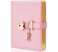 Diary for Girls with Lock And 2 Keys, Diary with Lock for Girls Ages 8-12, Heart-shaped Locked Journal for Women, Gold Edged Pages 5.3 X 7 Inch