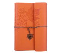 Diary Leather Cover Travel Notebook Retro Strap Triple Fold Loose Leaf Journal Para escribir y tomar notas(Orange)
