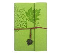 Diary Leather Cover Travel Notebook Retro Strap Triple Fold Loose Leaf Journal Para escribir y tomar notas(Green)