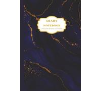 Diary Notebook: College Ruled, 160 Pages, 6 x 9 Inch | Elegant Navy Blue Marble Design with Gold Accents | Premium Writing Journal for Personal, School and Office Use