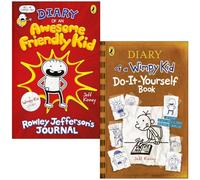 Diary of a Wimpy Kid 2 Books Collection Set By Jeff Kinney (Diary of an Awesome Friendly Kid [Hardcover], Do-It-Yourself Book)