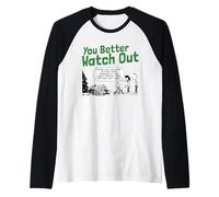 Diary of a Wimpy Kid u Better Watch out Pinchy Christmas Camiseta Manga Raglan