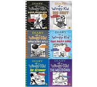 Diary of Wimpy Kid 6 Books Set by Jeff Kinney (Diper Overlode-(HARDBACK), Big Shot, The Deep End, Wrecking Ball, The Meltdown)