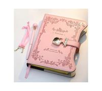 Diary with Lock and Keys for Girls Gift Ideas, Refillable Journal for Women, Rose Garden Secret Notebook with Lined Pages for Writing Drawing, Pink Pe