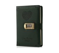 Diary with Lock for Girls - Leather Password Locking Journal Cute Secret Diaries Notebook with Combination Lock for Women Adults B6 Size 5.3x7.8 Inch