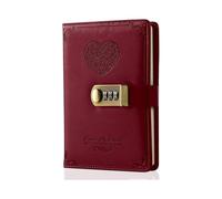 Diary with Lock for Girls - Leather Password Locking Journal Cute Secret Diaries Notebook with Combination Lock for Women Adults B6 Size 5.3x7.8 Inch