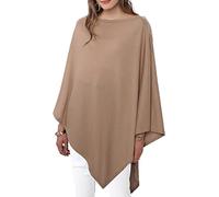 DiaryLook Poncho de mujer con botones, estilo cachemira, chal multiway (caqui), caqui, talla única, verde caqui, Talla única