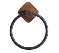 Diarypiece Soporte para toallas de baño, soporte para toallas de madera, montado en la pared, redondo, toallero para el hogar, baño, cocina, toalla de mano