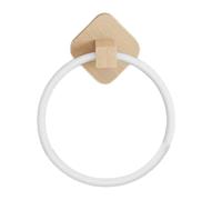 Diarypiece Toallero de madera para toalla de baño, soporte de anillo para toalla montado en la pared, anillo redondo para toallas de baño, cocina, soporte para toallas de mano