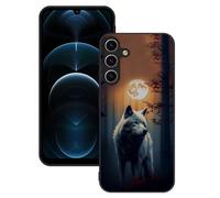 DiaryTown Funda para Samsung Galaxy A15 4G Carcasa Protectora Antigolpes Silicona Case con Animale Diseño Bonito Cubierta Ultra Thin Cover Negro Mate Funda para Galaxy A15 5G - Lobo Atardecer