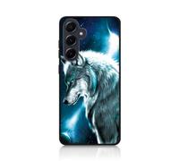 DiaryTown Funda para Samsung Galaxy A35 5G Carcasa Protectora Antigolpes Silicona Case con Animale Diseño Bonito Cubierta Ultra Thin Cover Negro Mate Funda para Galaxy A35 5G - Lobo Espacial