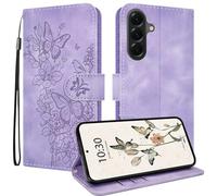 DiaryTown Funda para Samsung Galaxy A56 5G, Carcasa Vintage Dibujos Mariposa Libro de PU Cuero con Tapa y Cartera Flip Case Antigolpes Cover Protectora Ranura para Tarjetas y Billetera - Morado