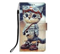 DiaryTown Funda para Samsung Galaxy A56 5G Cartera Carcasa Libro de PU Cuero Tapa Flip Folio Case Dibujos Ranura Tarjeta Función Soporte Antigolpes Protectora Cover Galaxy A56 5G - Gato Marrón