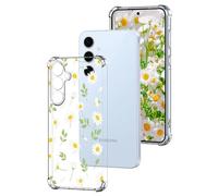 DiaryTown Funda para Samsung Galaxy A56 5G Transparente Carcasa Lindo Diseño Mujer Niñas Case Suave TPU Silicona Bumper Antigolpes Protectora Cover para Galaxy A56 5G Elegante Simple Caso - Margarita
