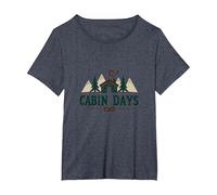 Días de Cabina: retiro rústico de montaña Aventura al Aire Libre Camiseta, Mujer Tallas Grandes, Azul Jaspeado, 5XL Grande