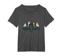 Días de Cabina: retiro rústico de montaña Aventura al Aire Libre Camiseta, Mujer Tallas Grandes, Jaspeado Oscuro, 4XL Grande