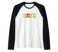 Días de la Semana Simple Grupo a Juego Disfraz de Halloween Viernes Camiseta Manga Raglan