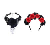 Dias Des Los Muerto Costume Halloween Fancy Dress Cosplay Day of the Deads Accessory Sugar Skull Headband Day of the Deads Costume