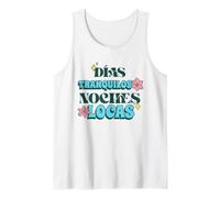 Días Tranquilos Noches Locas | Concepto Tipográfico Contrast Camiseta sin Mangas